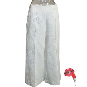 Maeve Anthropologie Pants Womens 8 Cream Culottes High Rise Wide Cropped Leg NWT